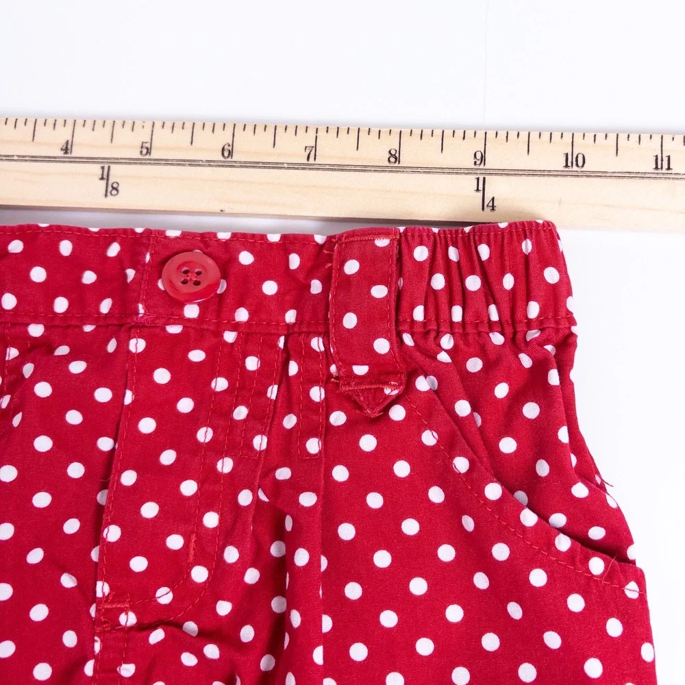 Gymboree Polka Dot‎ Shorts Kids 4 Red Ladybug Bow Accents